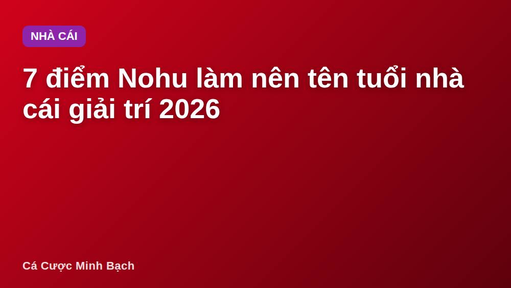 7 điểm Nohu làm nên tên tuổi nhà cái giải trí 2026
